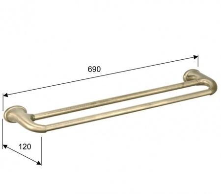 Полотенцедержатель двойной Daniel Revival REPS978 cr