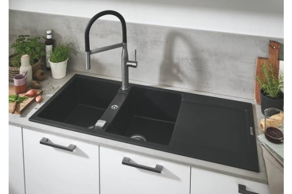 Мойка для кухни (1160 x 500) Grohe K500 31647 AP0 (31647AP0) черный гранит
