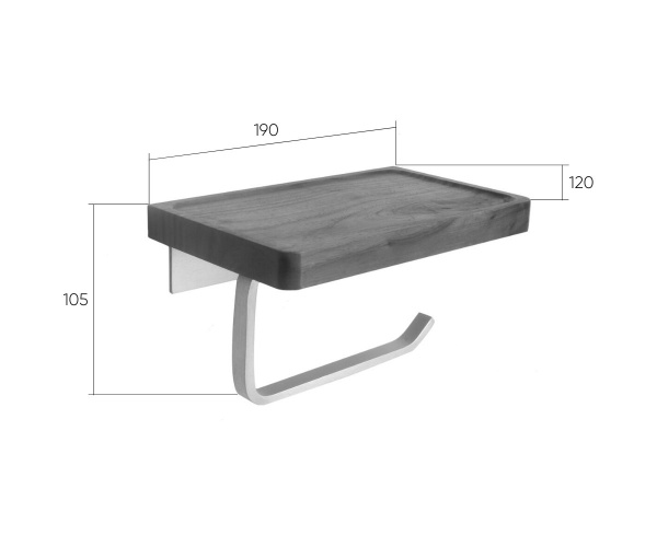 Держатель туалетной бумаги с деревянной полочкой матовое золото BRONZE DE LUXE Forest  10705G