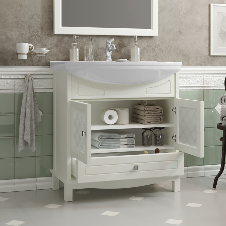 Тумба под раковину Opadiris Омега 75  00-00002951 слоновая кость (без раковины)