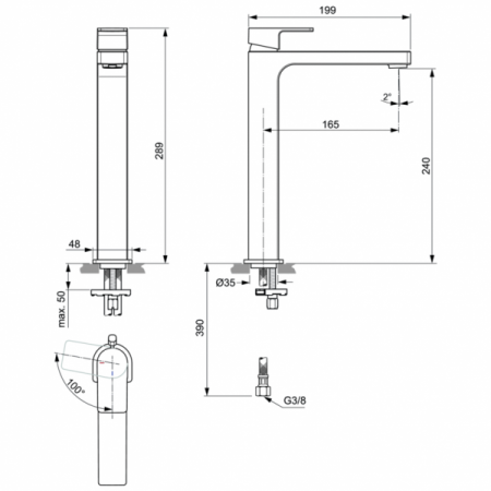 Смеситель для раковины Ideal Standard EDGE A7115AA, хром