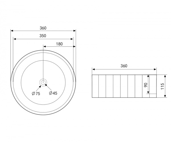 Раковина накладная ABBER Bequem AC2111 белая
