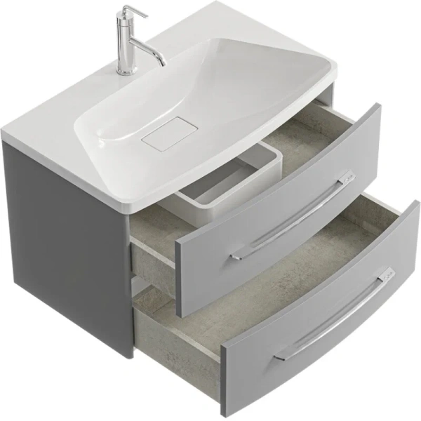 Тумба без раковины 80 см Aqwella Neringa NER0108ST серый туман матовый