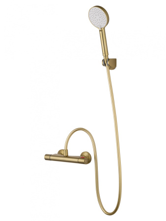 Смеситель для душа с термостатом WONZON & WOGHAND INN 5, брашированное золото WW-B1005-A-BG