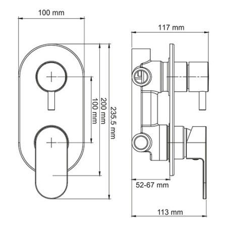 Смеситель для ванны  WasserKRAFT Dinkel 5871