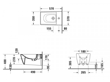 Биде Duravit Viu 229215 00 00