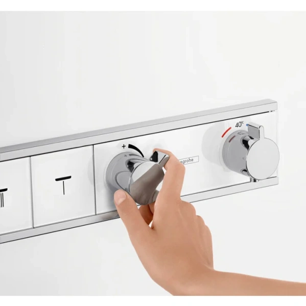 Термостат для душа на 5 потребителей Hansgrohe RainSelect 15358400 белый/хром