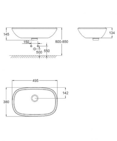 Раковина накладная (50х38) Grohe Eurostyle 50 39216 000 (39216000) хром 
