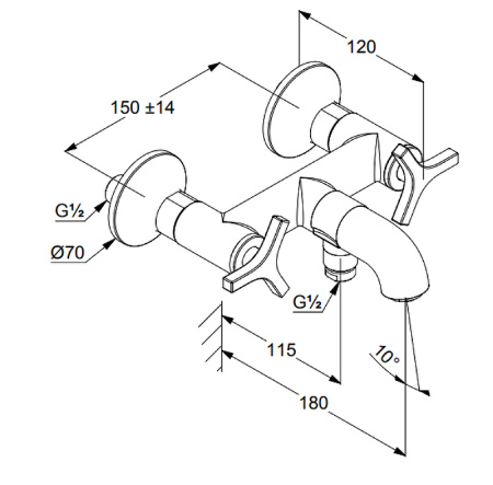 Смеситель для ванны Kludi Nova Fonte 205400539