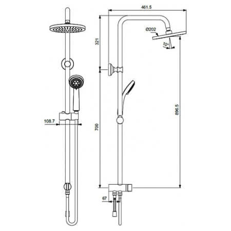 Душевая стойка с переключением Vidima Balance BA273AA