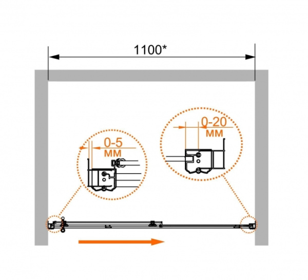 Душевая дверь в нишу Cezares RETRO-A-BF-11-30+120-CP-G
