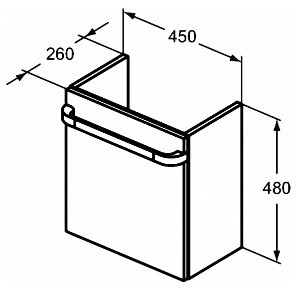 Тумба под раковину Ideal Standard Tonic II Guest 45 см R4306FF