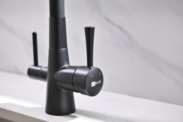 Смеситель для кухни Lemark Comfort с подключением к фильтру с питьевой водой (LM3075BL)