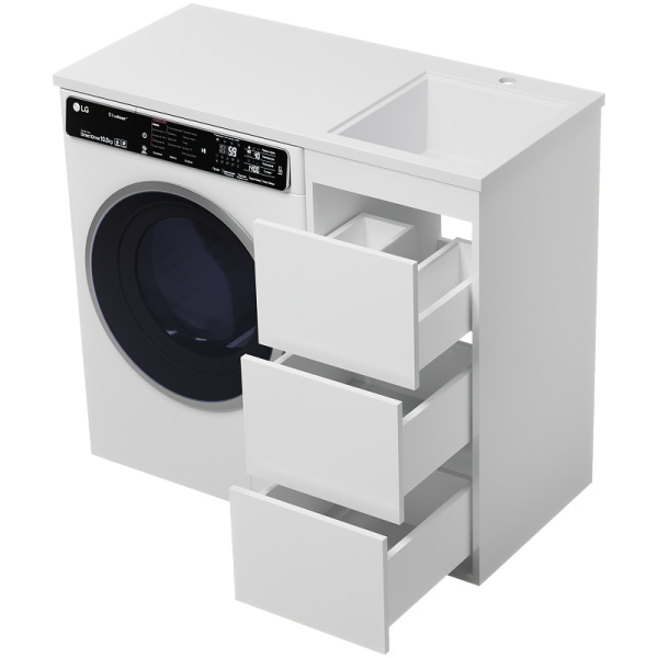 Тумба с раковиной под стиральную машину Brevita Grafit 40  УТ000015694