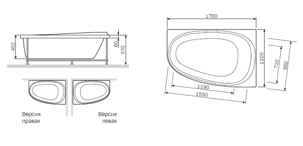 Ванна акриловая (170х110) Am.Pm Like W80A-170L110W-A Ванна акриловая (170х110) Am.Pm Like W80A-170L110W-A