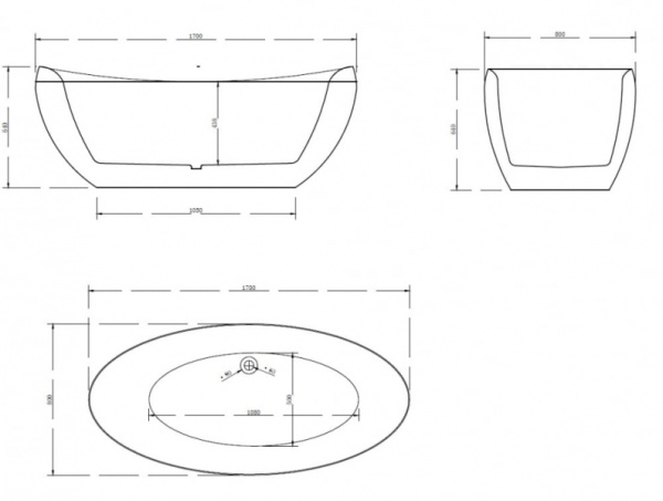 Акриловая ванна Gemy G9236 (170x80)