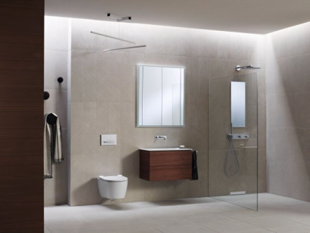 Зеркальный шкаф Geberit ONE с подсветкой и двумя дверями, ширина 85см, 500.493.00.1