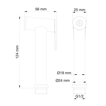 Лейка для гигиенического душа WONZON & WOGHAND, хром WW-88PQ01-CR