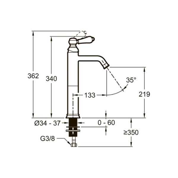 Смеситель для раковины Jacob Delafon Louise E24361-BL