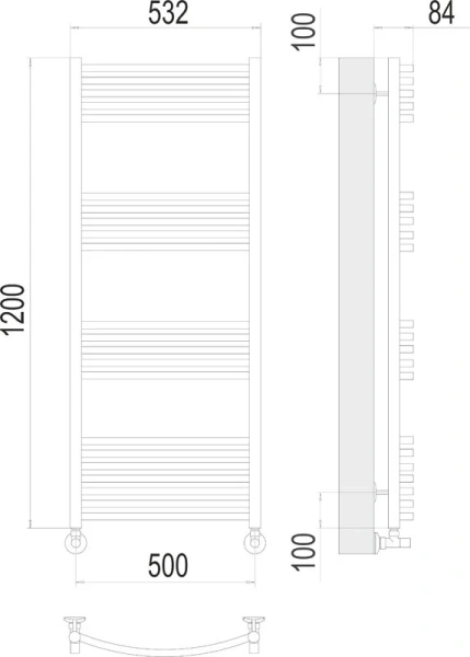 Полотенцесушитель водяной (50х120) П22 Terminus Классик 4670078529619 