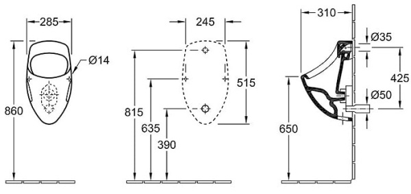 Писсуар Villeroy&Boch O'Novo 75070001