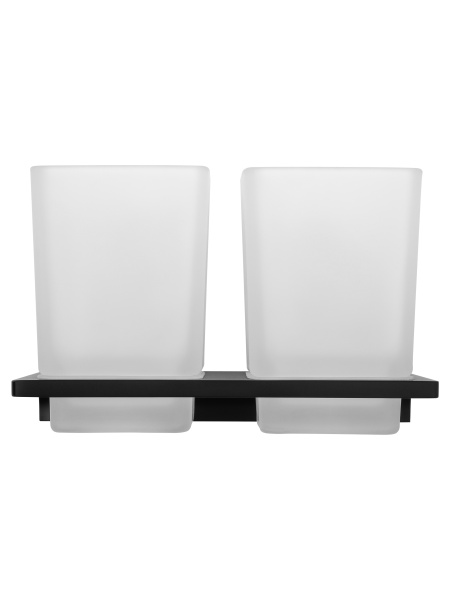 Два стакана для зубных щеток с держателем WONZON & WOGHAND ECLIPSE, черный WW-9128-BL