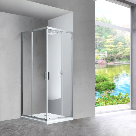 Душевой уголок Vincea  Scala VSS-2SC800CL (80х80) хром, стекло прозрачное