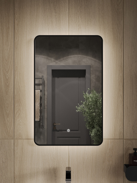 Зеркало с LED подсветкой и сенсорной кнопкой Orange Black BL-50ZE  черный