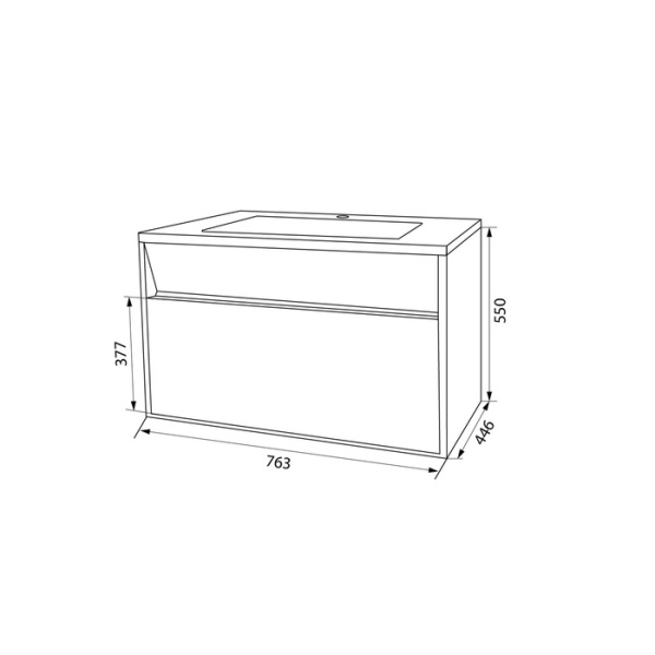 Тумба с умывальником IDDIS подвесная с ящиками белая Esper 80 см (ESP80W0i95K)