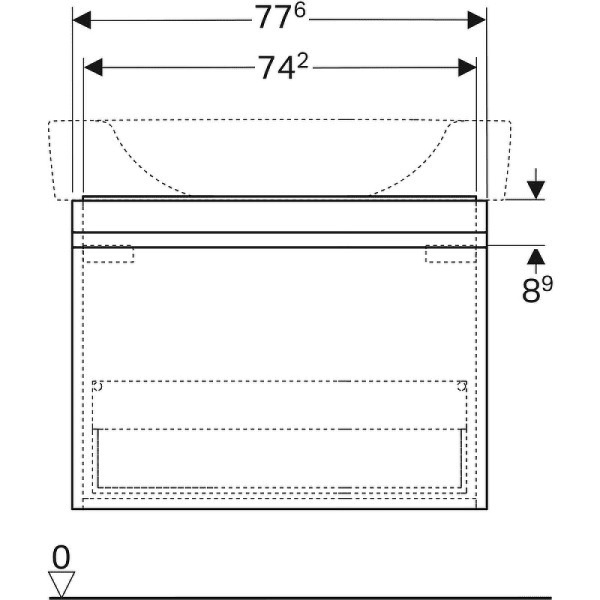 Тумба с раковиной Geberit Renova Plan 869850000+122185000