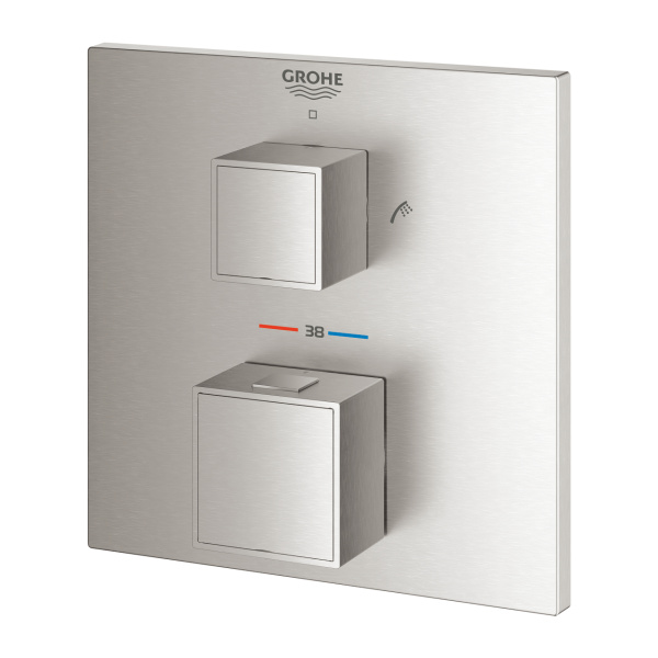 Смеситель для ванны термостатический GROHE Grohtherm Cube 24155 DC0 (24155DC0) суперсталь