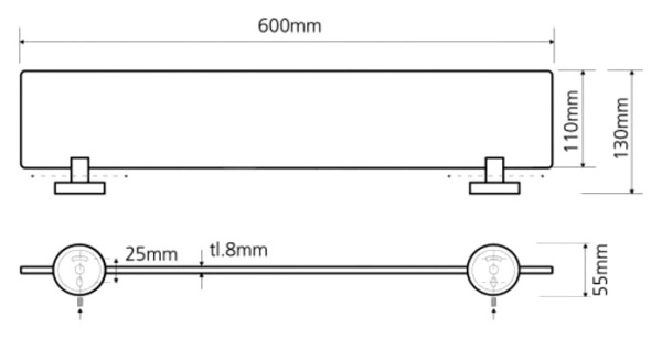 Полочка стеклянная Bemeta Omega 104102042