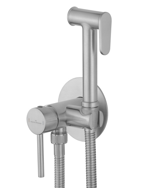 Смеситель с гигиеническим душем встраиваемый WONZON & WOGHAND STICK, брашированный никель WW-88829902-BN