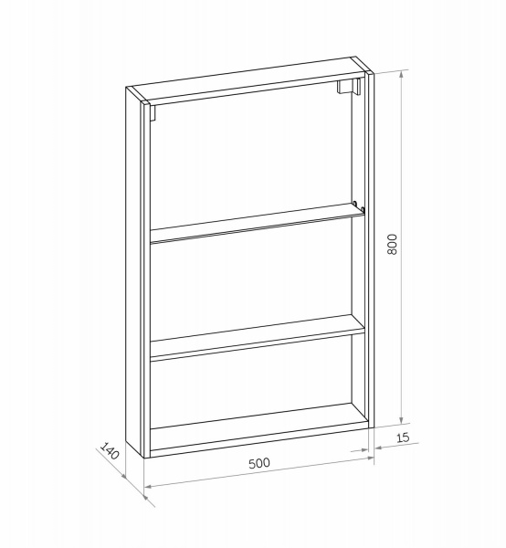 Зеркало шкаф с подсветкой Art&Max Foggia AM-Fog-500-800-1D-R-DS-F-Nero