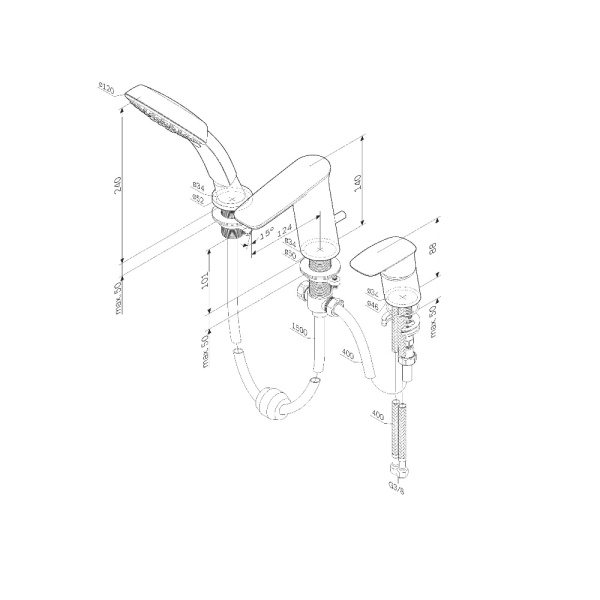Смеситель для ванны Am.Pm Inspire V2.0 F50A01300