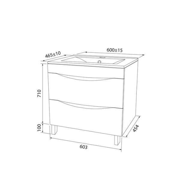 Тумба с раковиной Iddis  Cloud белая,  60 см (CLO60WFi95K)