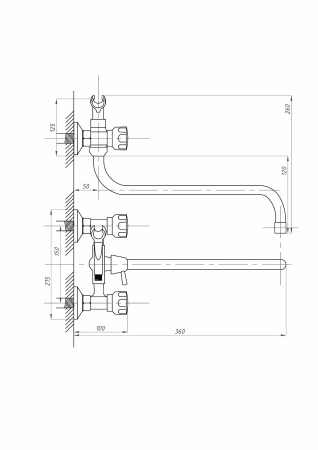 Смеситель для ванны ПСМ-Профсан  СТАНДАРТ-А PSM-165-80