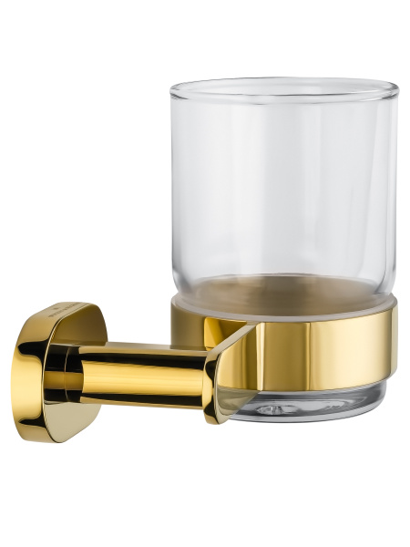 Стакан для зубных щеток с держателем WONZON & WOGHAND FIRST, глянцевое золото WW-8421-LG