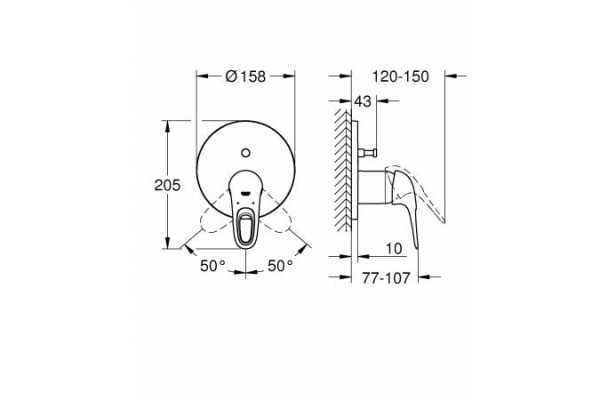 Однорычажный смеситель для ванны GROHE Eurostyle  New 24049 LS3 (24049LS3) белая луна