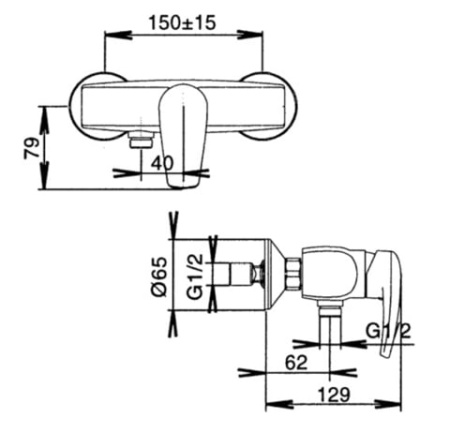 Смеситель для душа Jacob Delafon Panache E71243-CP