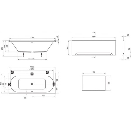 Ванна акриловая (180х80) Ravak City белая C920000000
