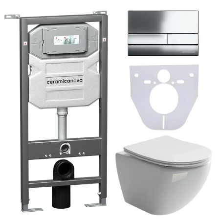 Комплект унитаза с инсталляцией Ceramicanova Metropol CN4002_1002CH_1000