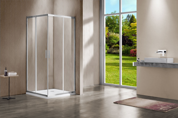 Душевой уголок Vincea  Garda VSS-1G100CL (100х100) хром, стекло прозрачное