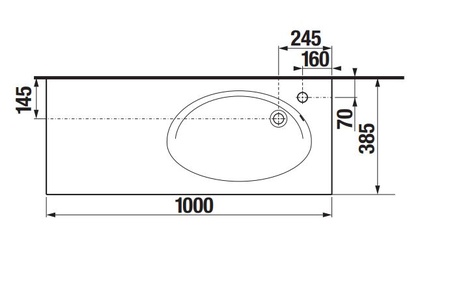 Раковина накладная (100х38,5) Roca Etna 327009000