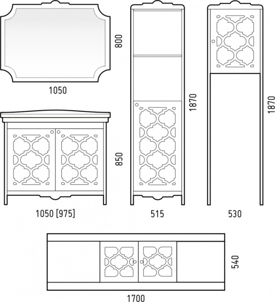 Зеркало (105х84) Corozo Манойр 105 SD-00000272