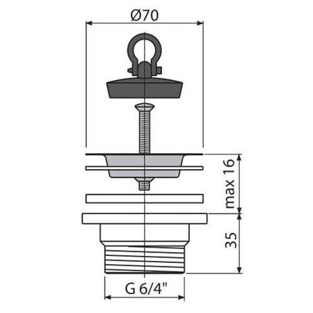 Водослив сифона AlcaPlast A33