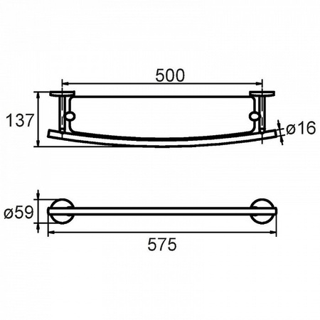 Полка стеклянная с бортиком Milardo Cadiss, стекло (CADSMG0M44)