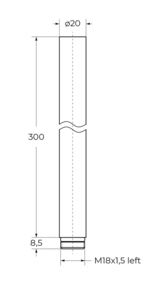 Удлинитель душевой системы 30 см Cezares Eco ECO-EXT30-NOP