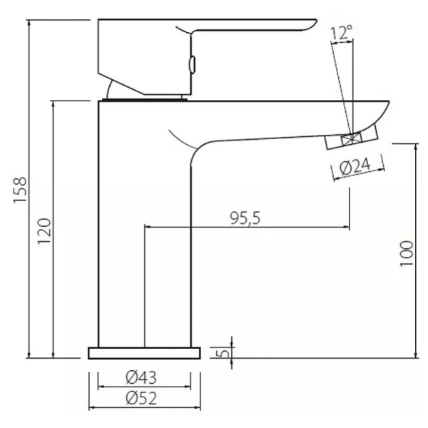 Смеситель для раковины Damixa Scandi Pro HFSP02100