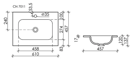 Раковина накладная (61х45,7) Ceramica Nova ELEMENT CN7011MB